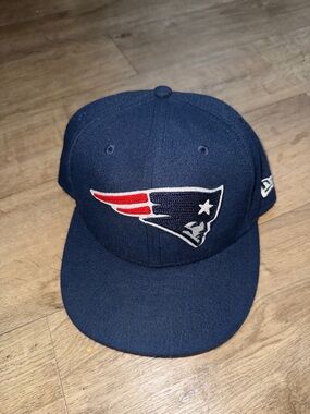 New Era Navy and Red New England Patriots Fitted Cap